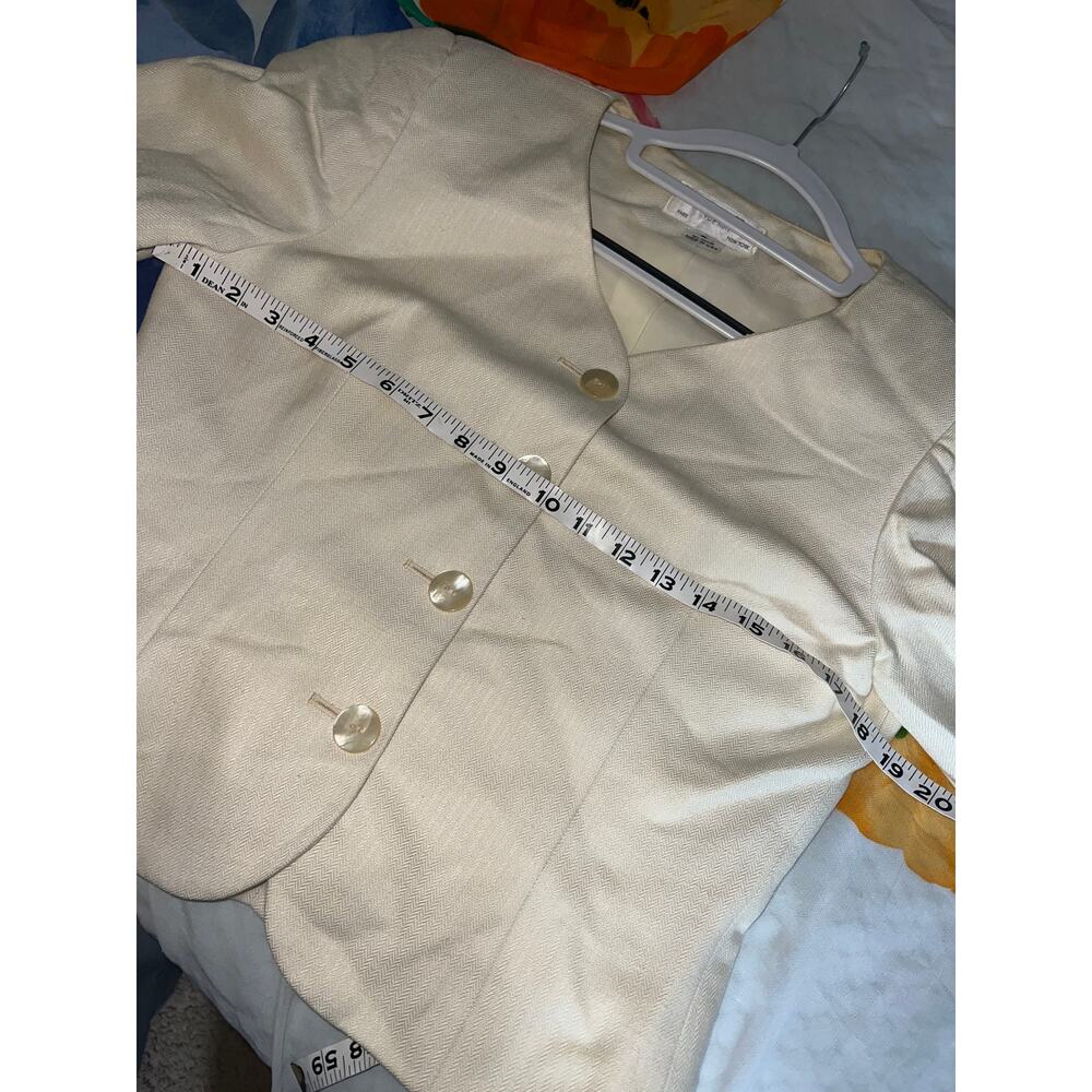 075 Vintage Christian Dior The Suit Ivory Wool Jacket USA Made Women’s 6 - Picture 5 of 10